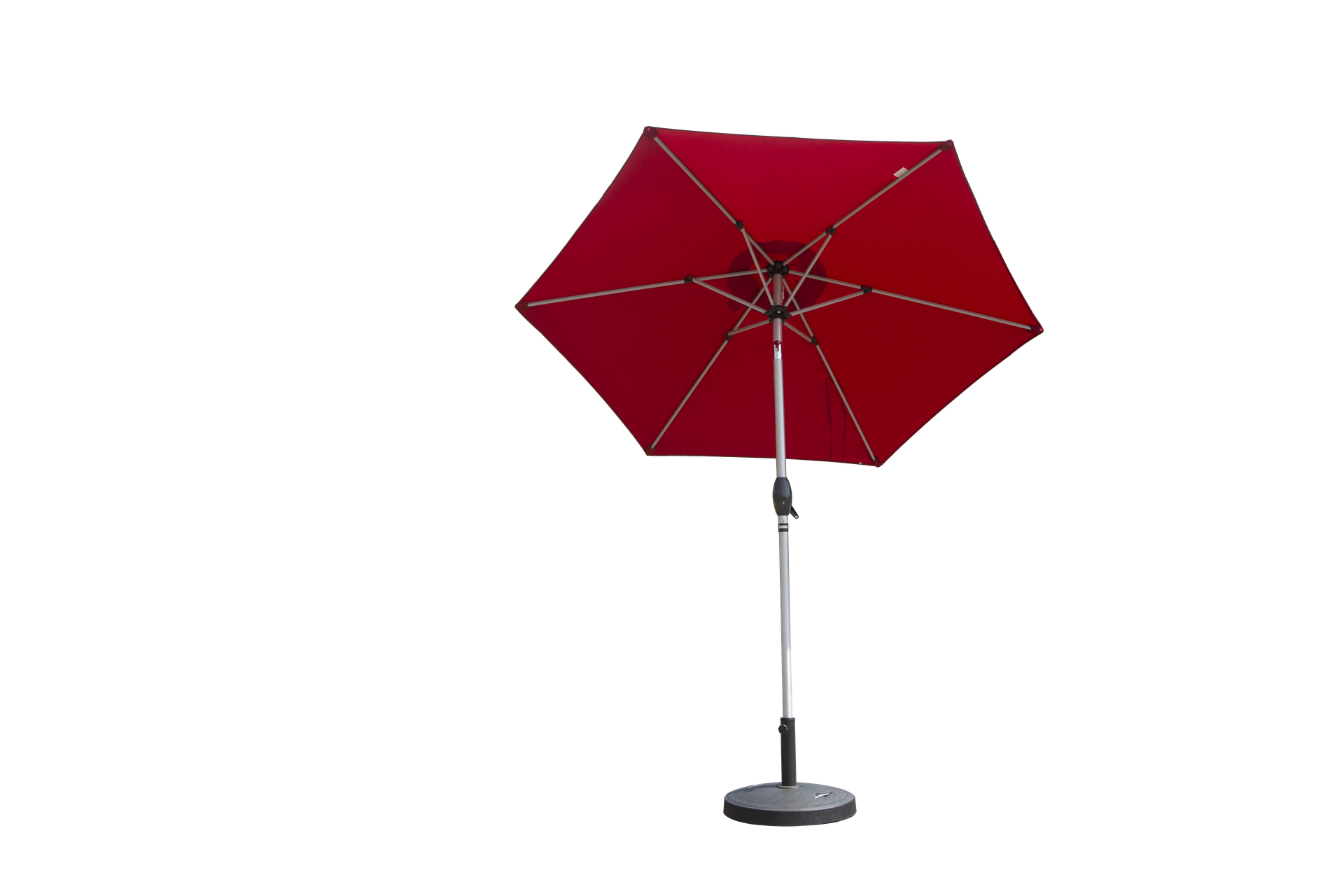 7.5FT Patio Umbrella, Outdoor Table Umbrella with Push Button Tilt and Crank, UV Protection Waterproof Market Sun Umbrella with 6 Sturdy Ribs for Garden, Deck, Backyard, Pool (Brick Red)