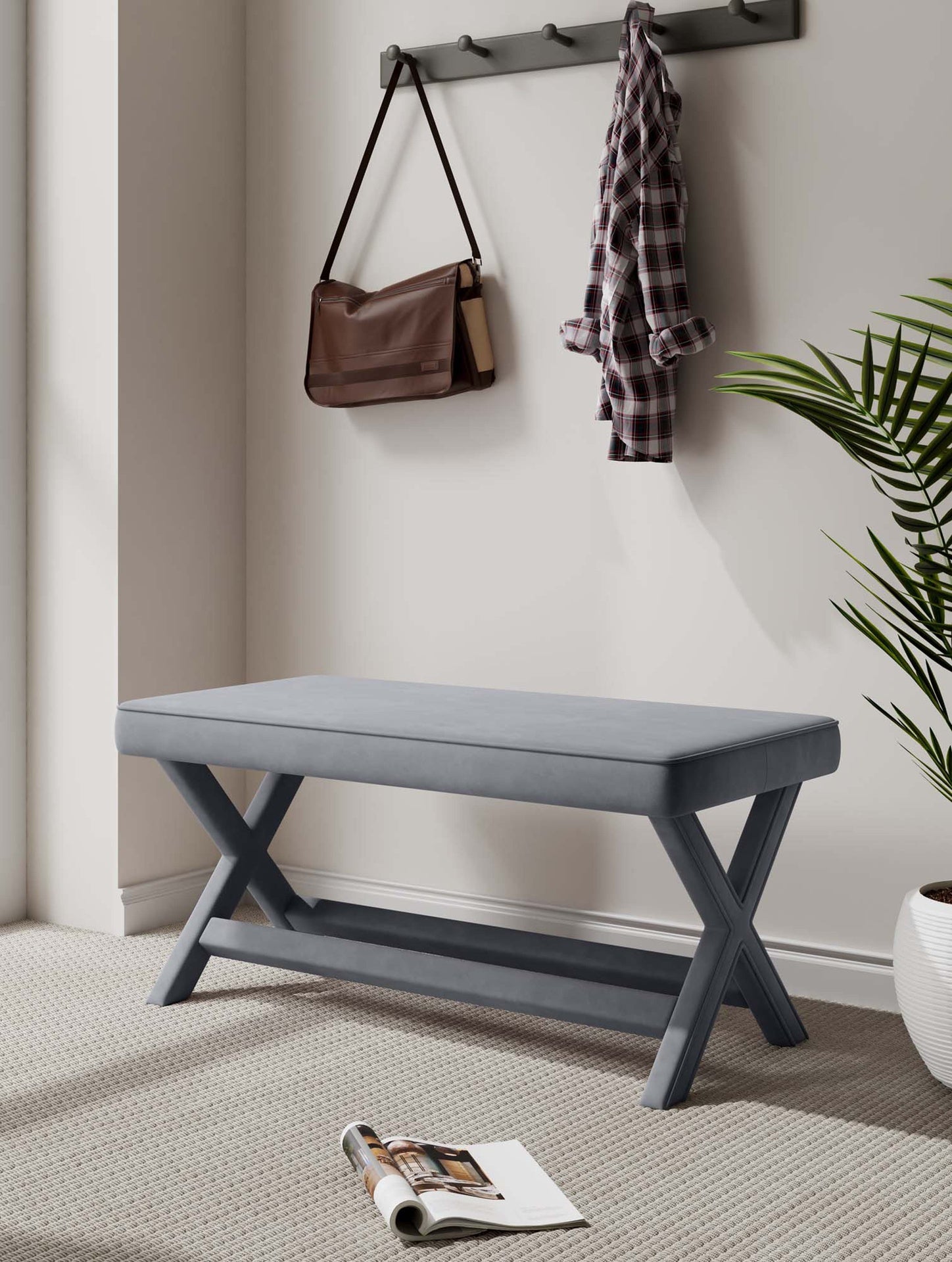 Accent Bench in Gray