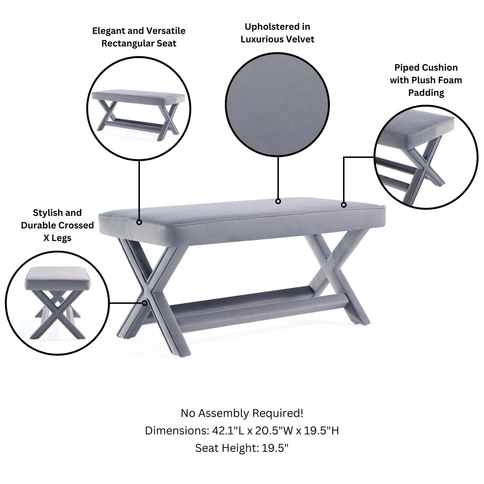 Accent Bench in Gray