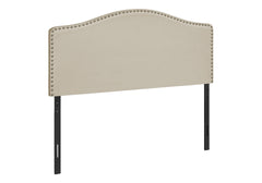 Bed, Headboard Only, Full Size, Bedroom, Upholstered, Beige Linen Look, Transitional