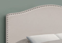 Bed, Headboard Only, Full Size, Bedroom, Upholstered, Beige Linen Look, Transitional
