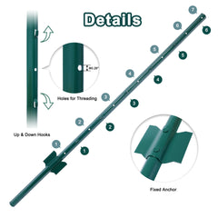 Fence Posts 4Feet - 10Pack, Heavy Duty Metal Fence Post with U-Channel, Steel Fence U-Post for Holding Garden Wire Fence, Corner Anchor Posts etc.