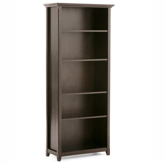 Amherst 30 inch Solid Wood 5 Shelf Bookcase in Hickory Brown