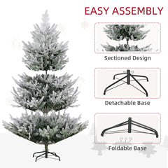 HOMCOM 6 Foot Artificial Christmas Tree, Pine Hinged Xmas Tree with 795 Realistic Branches, Steel Base, Auto Open, Green