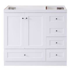 [Cabinet Only] 36" White Bathroom Vanity(Sink not included)