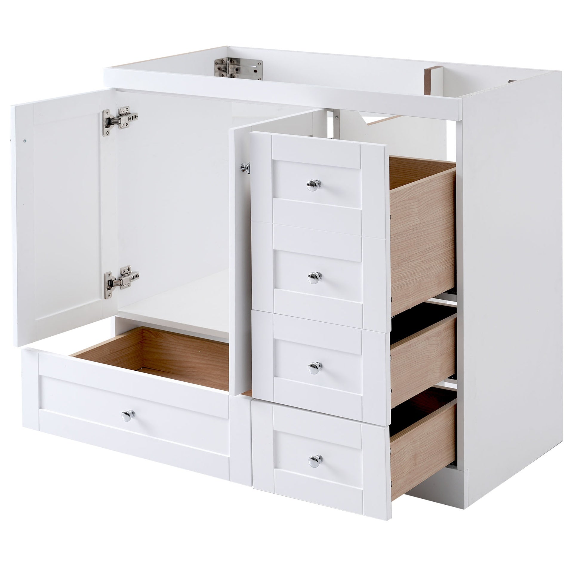 [Cabinet Only] 36" White Bathroom Vanity(Sink not included)