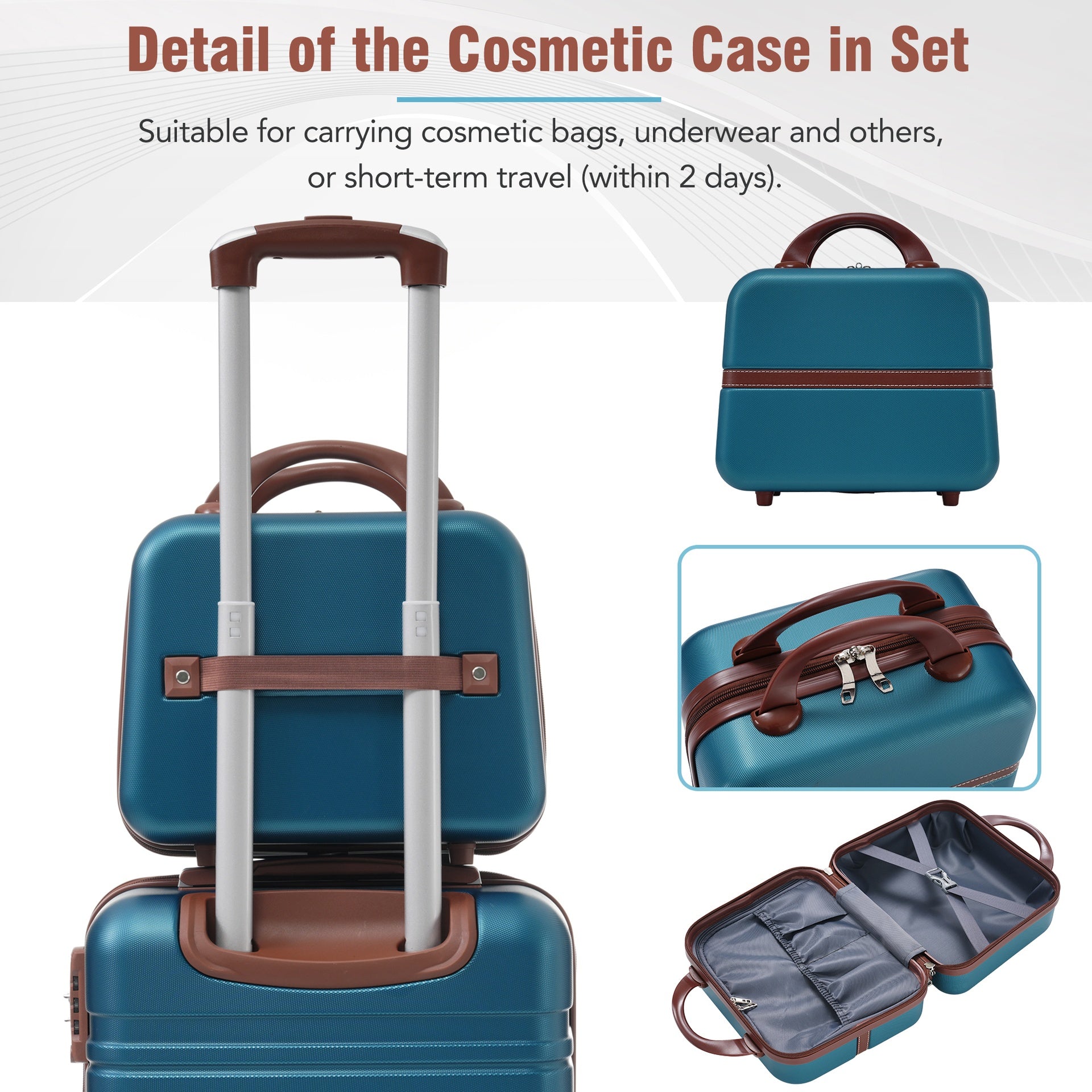 Hardshell Luggage Sets 4 Pieces 20"+24"+28" Luggages and Cosmetic Case Spinner Suitcase with TSA Lock  Lightweight