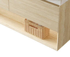 FRIGGA 48" Wall-Mounted Cabinet with Two Drawers and Open Shelf, NO Countertop and Basin, NO Faucet and Drain, Travertine Texture Finish