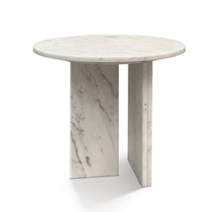White natural marble coffee table, small table,living room table, natural stone, Ø17.7 h15.8 Inch/Ø45 h40 cm, genuine marble, real marble