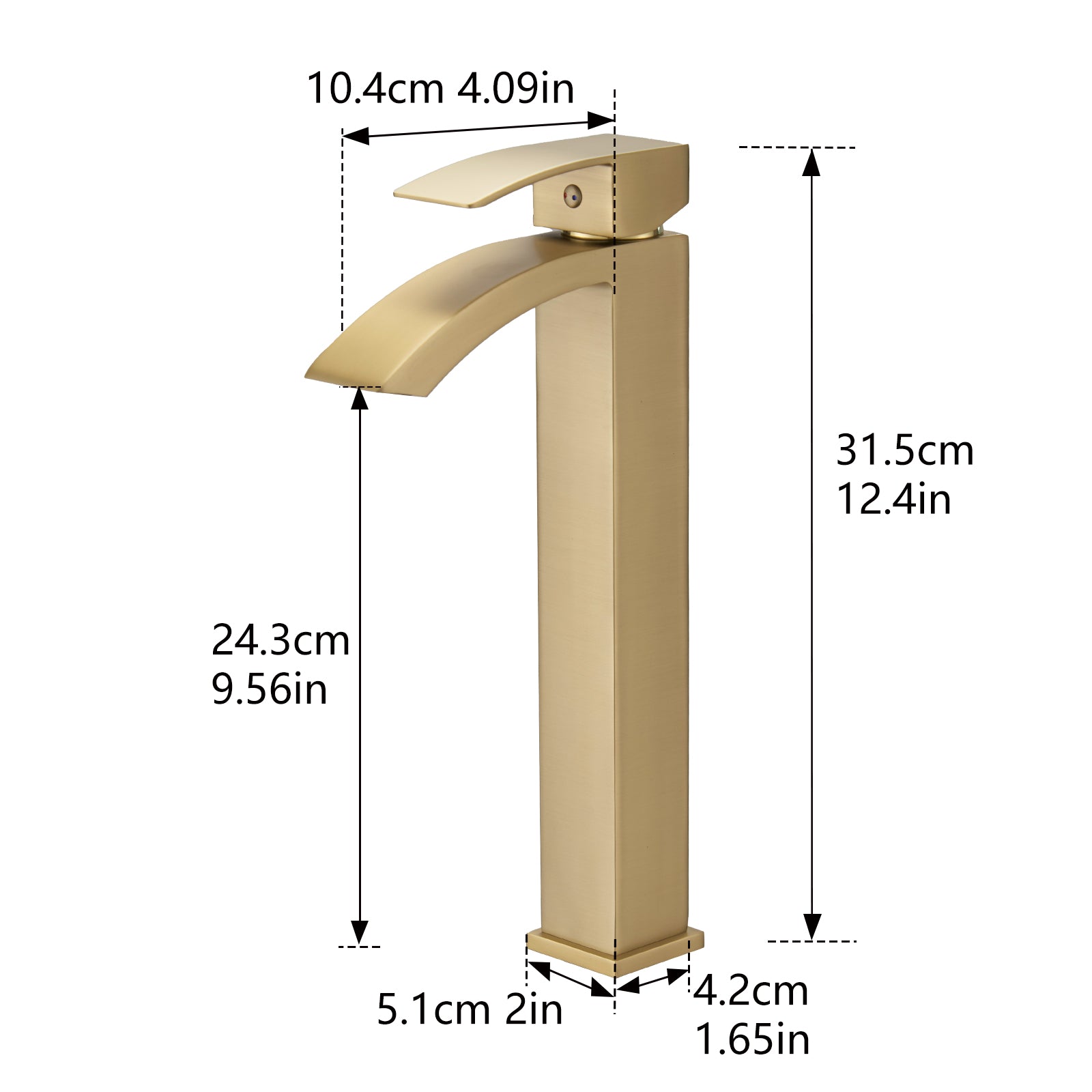 Brushed Gold Bathroom Faucet,Faucet for Bathroom Sink, Single Hole Bathroom Faucet Modern Single Handle Vanity Basin Faucet