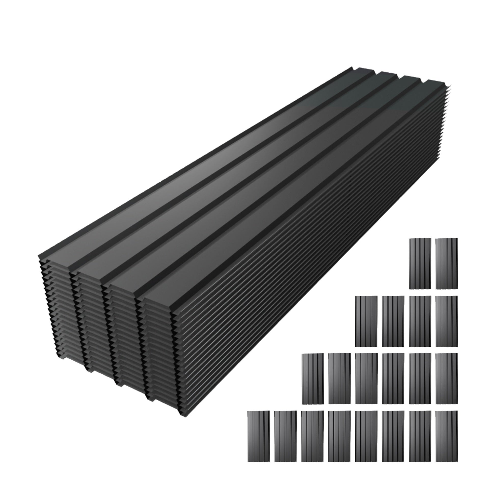 Metal Roof Panel Length 72.8IN Galvanized Roof Panels 20 PCS Waterproof Heavy Duty Metal Roof Panels for Outdoor House Storage Stables Patio Garages Sheds,Gray