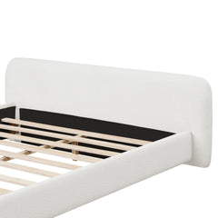 [Cozy White Bouce Upholstered Bed[ - A Dreamy Addition to Your Bedroom, Full