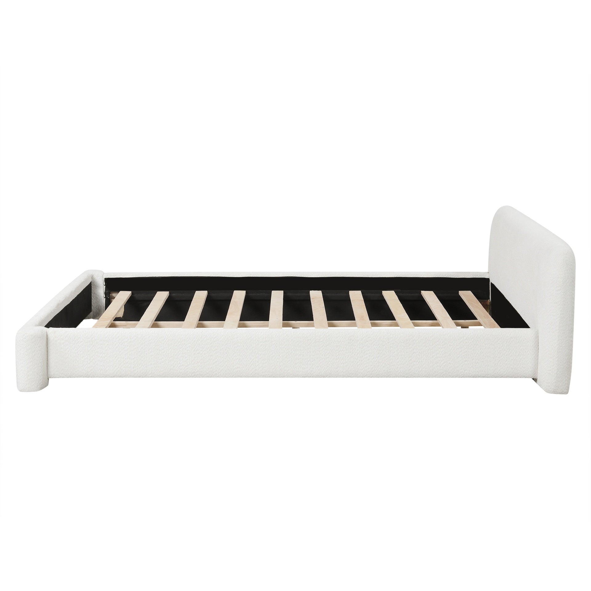 [Cozy White Bouce Upholstered Bed[ - A Dreamy Addition to Your Bedroom, Full