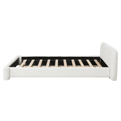 [Cozy White Bouce Upholstered Bed[ - A Dreamy Addition to Your Bedroom, Full