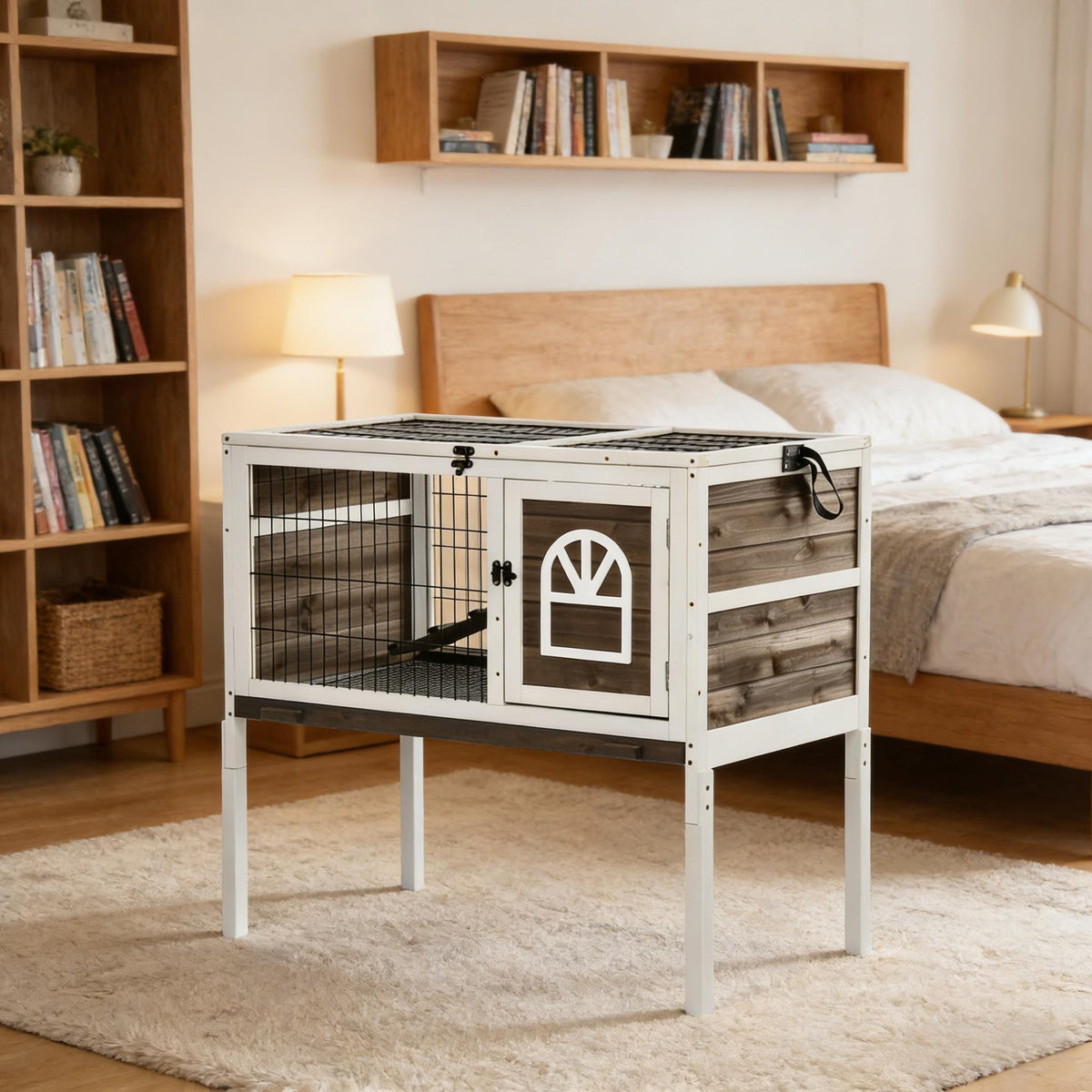Spacious Pet House,Wood Rabbit Hutch
