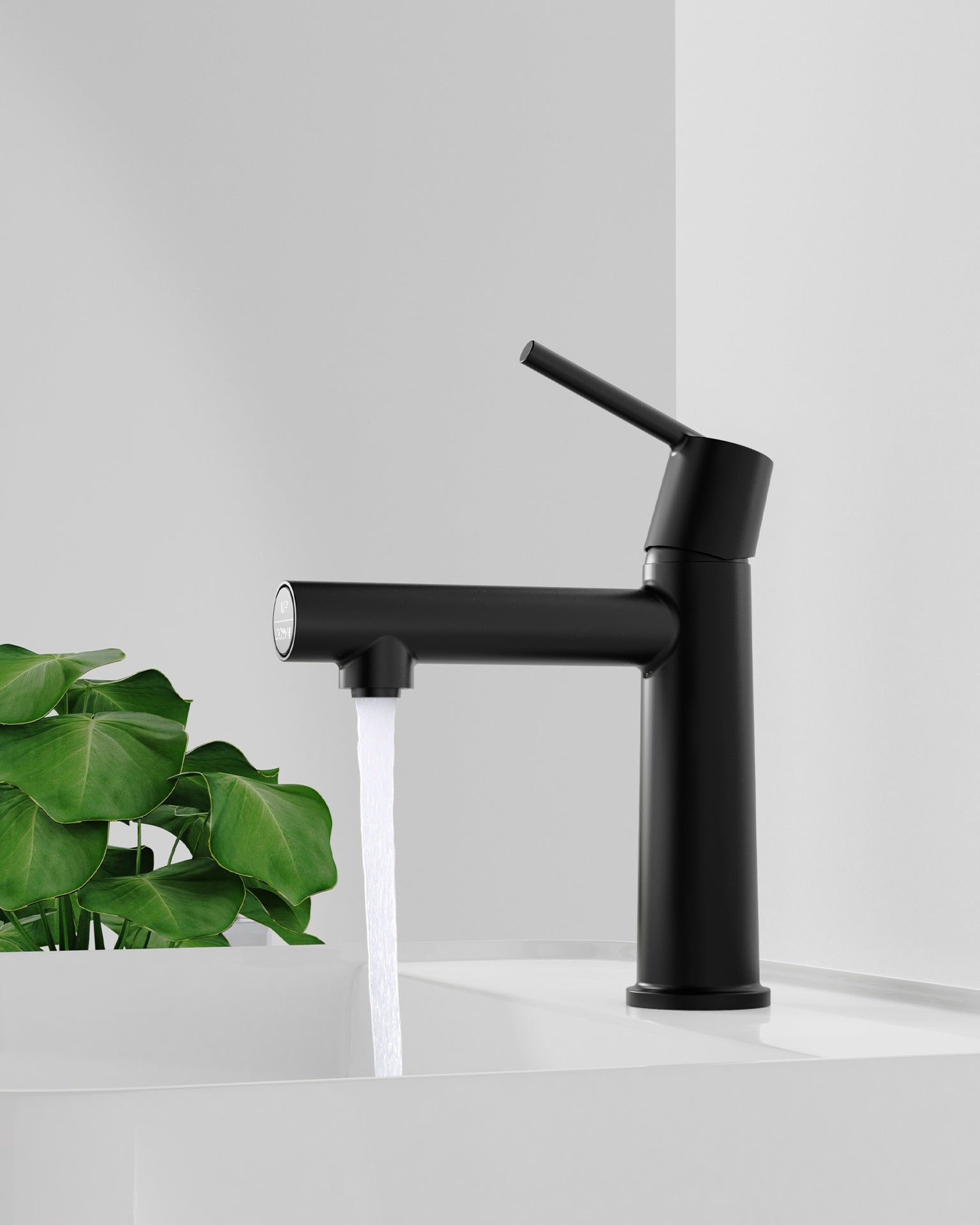 Matte Black Single Handle Bathroom Faucet for 1 or 3 Holes ,Fountain and Flow Mode Two-in-one function,Deck Mount Laundry Vanity Sink Faucet with Two 9/16" Hoses