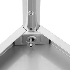 Stainless Steel Prep Table, 30 x 72 x 34 Inch, Heavy Duty Metal Worktable with 3 Adjustable Height Levels, Commercial Workstation for Kitchen Garage Restaurant Backyard