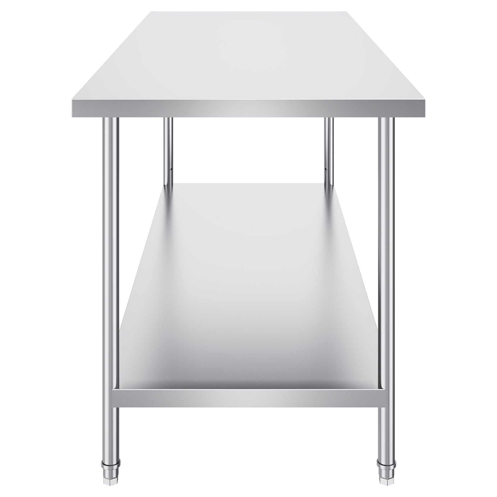 Stainless Steel Prep Table, 30 x 72 x 34 Inch, Heavy Duty Metal Worktable with 3 Adjustable Height Levels, Commercial Workstation for Kitchen Garage Restaurant Backyard