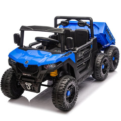 24V 400W Kids Ride On Six-wheel Electric Dump Truck W/ PC 2.4G, 4WD Super Performance,Six-wheel Suspension, Bluetooth &Early Education with Music and Storie,Speeds 1.86-3.11 MPH for Kids Aged 3-5