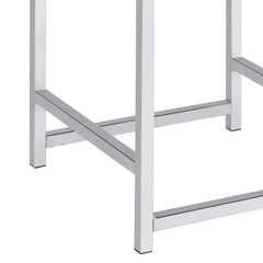 Light Grey Upholstered Square Vanity Stool