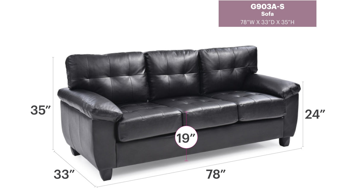 Gallant G903A-S Sofa , BLACK