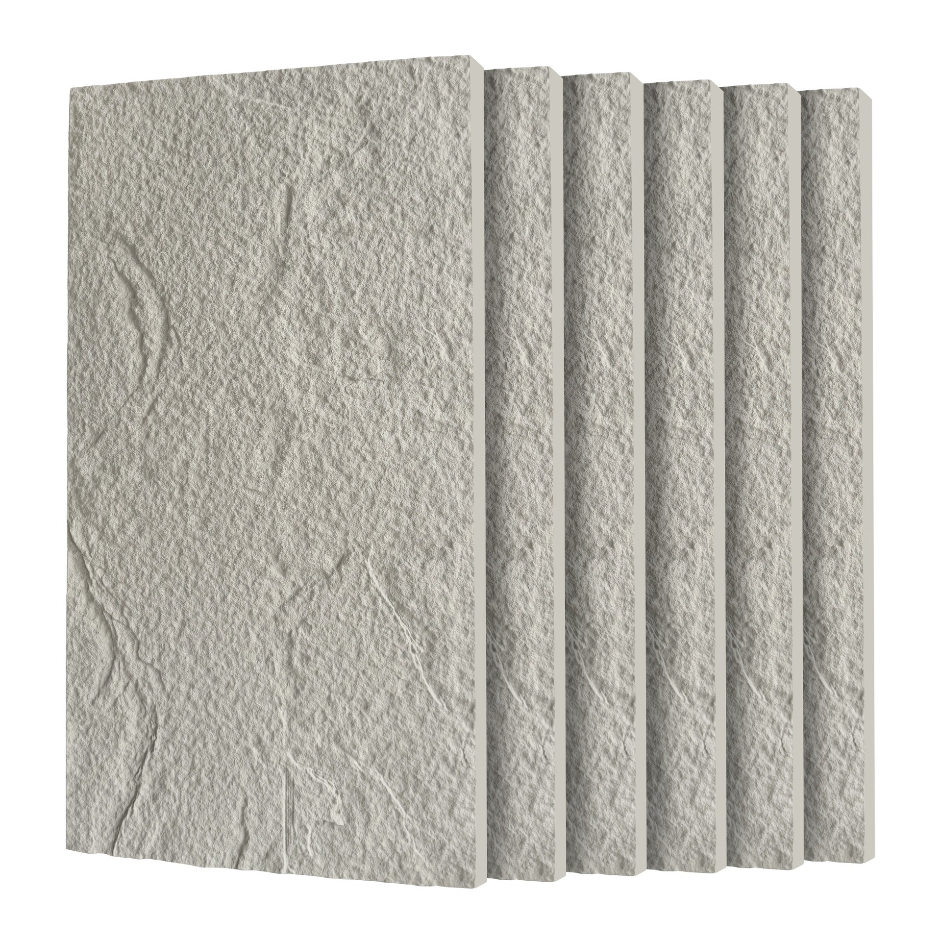 3D Faux Stone Wall Panels, 6 PCS PU Wainscoting Panel for Interior Wall Decor, Flame-resistant & Lightweight & Waterproof, for TV Wall, Office, Living Room, 47.24" × 23.62"(Stone skin)(Cement Grey)