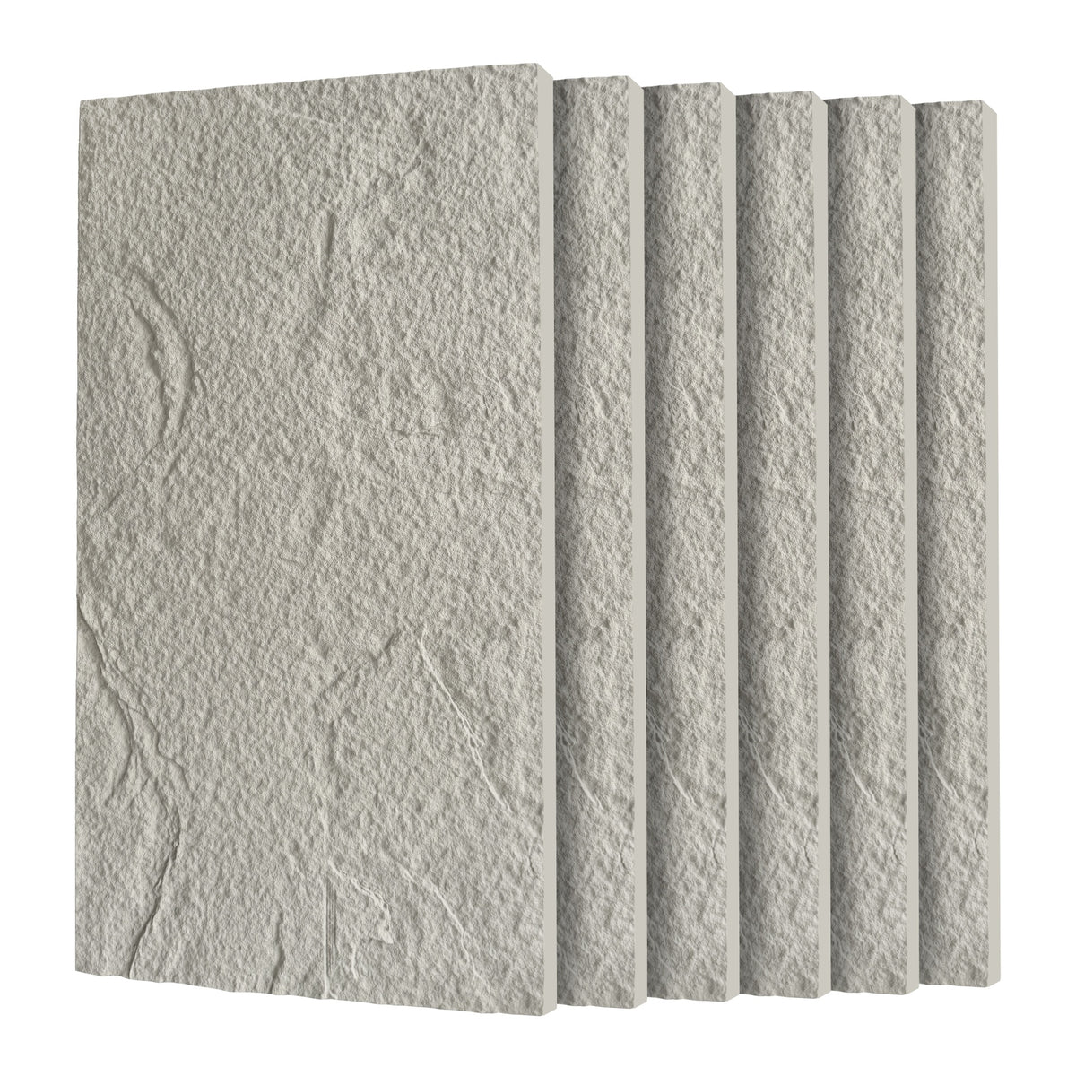 3D Faux Stone Wall Panels, 6 PCS PU Wainscoting Panel for Interior Wall Decor, Flame-resistant & Lightweight & Waterproof, for TV Wall, Office, Living Room, 47.24" × 23.62"(Stone skin)(Cement Grey)