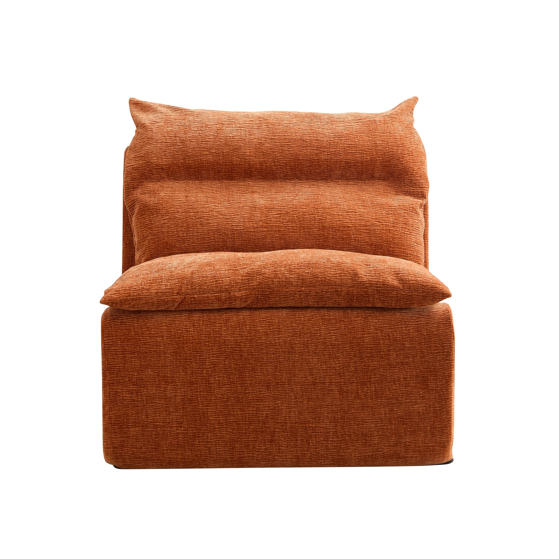 Single Chair Sofa Lounge Chair With Backrest  Fully Compressed Sofa Suitable For Living Room, Bedroom, Polyester,ORANGE