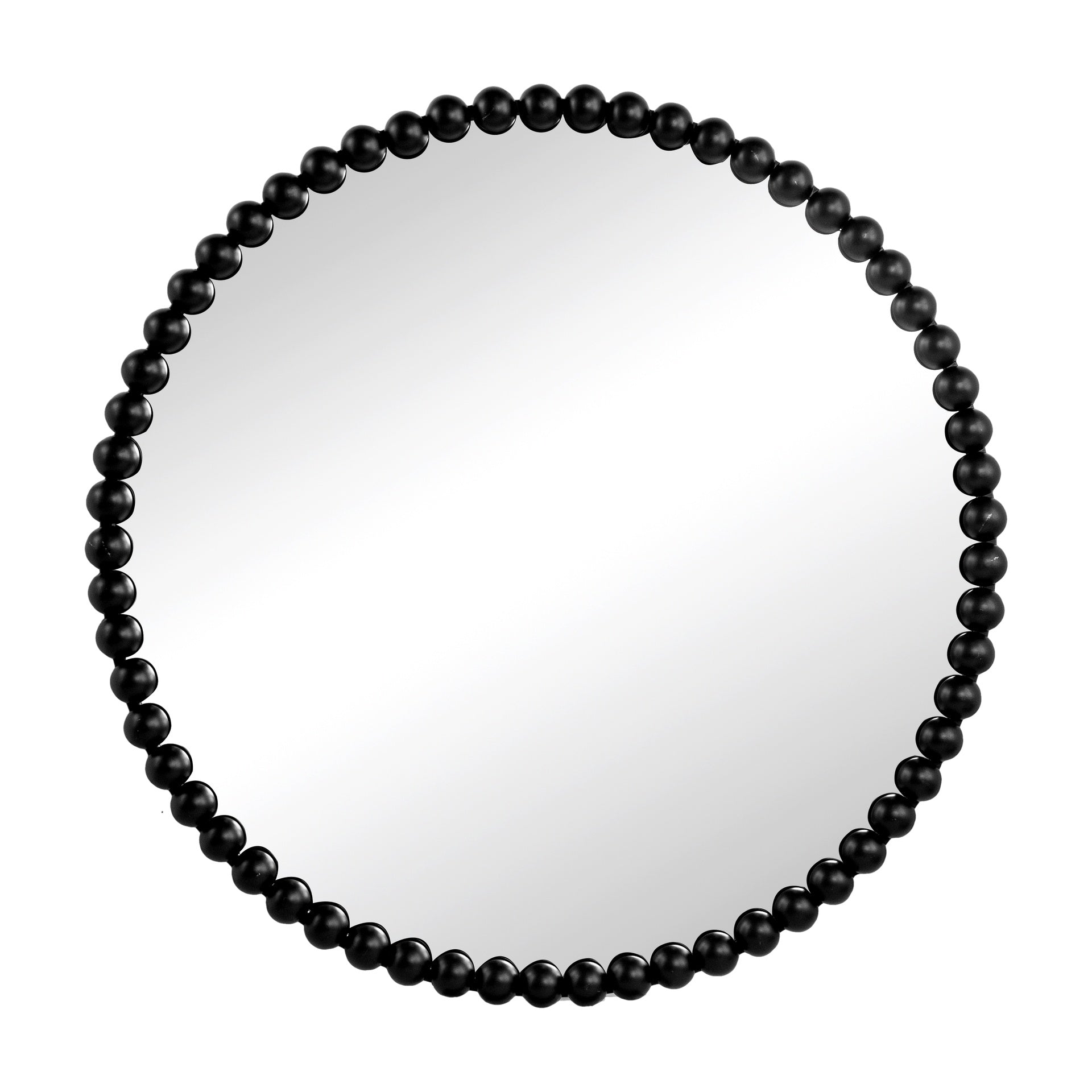 32" Circle Mirror with Metal Beaded Frame, Wall Mirror for Living Room Bedroom Entryway