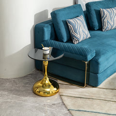 small round side table for small space ,Cocktail Table,,Living Room Small Coffee Table, end table, tempered glass top