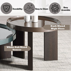 Lakita Dark Blond High Gloss & Smoked Oak End Table