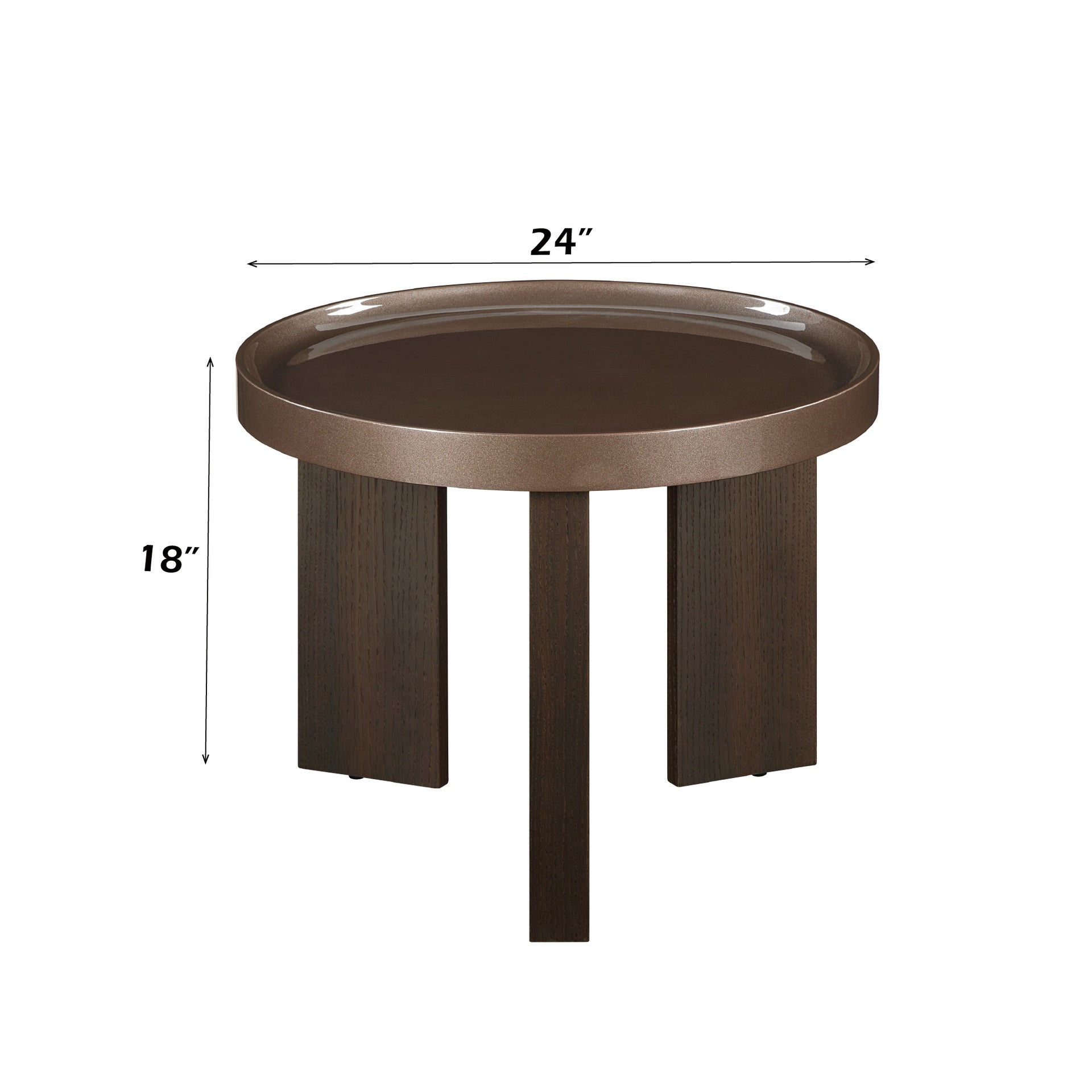 Lakita Dark Blond High Gloss & Smoked Oak End Table