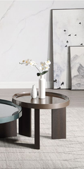 Lakita Dark Blond High Gloss & Smoked Oak End Table