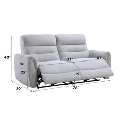 Eastre Gray Chenille Power Motion Sofa w/USB Port