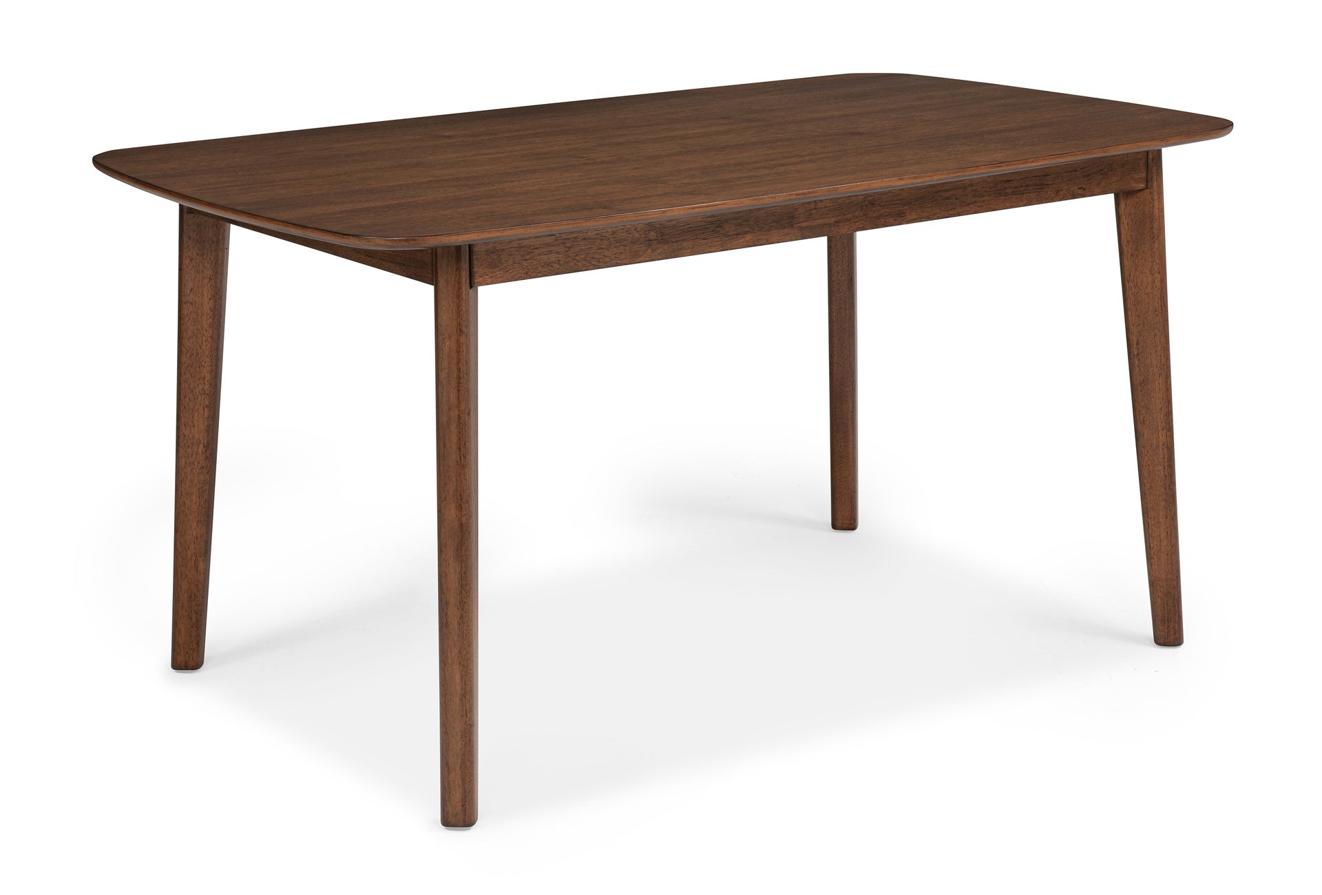 Mid-century Modern 7pc Dining Set Rectangular Table Warm Wood Finish Upholstered Chair Brown Wooden Dining Room Furniture