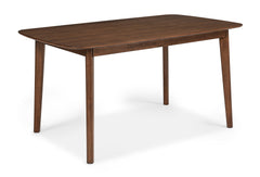 Mid-century Modern 7pc Dining Set Rectangular Table Warm Wood Finish Upholstered Chair Brown Wooden Dining Room Furniture
