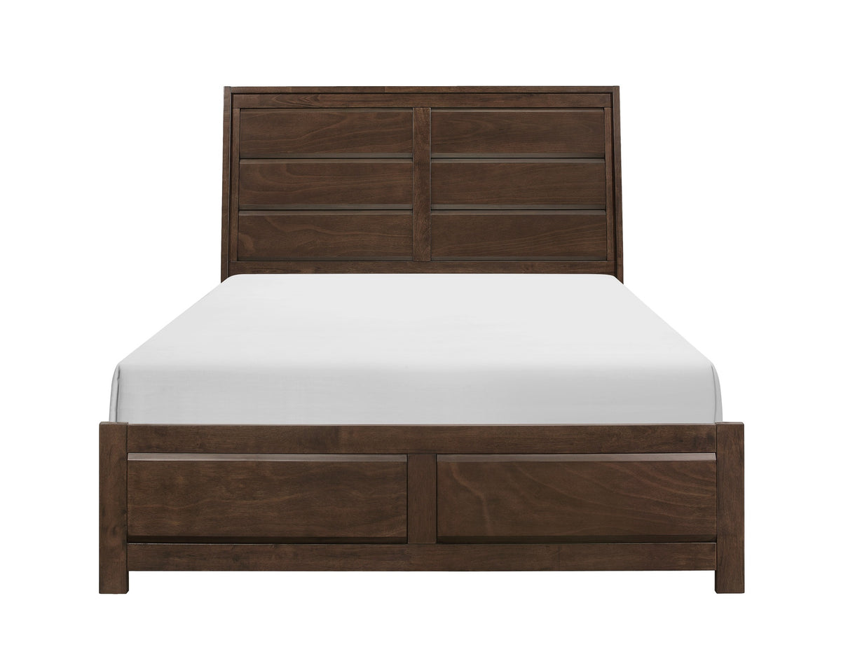 Espresso Finish Contemporary Design Queen Bed Wooden Bedroom Furniture 1pc