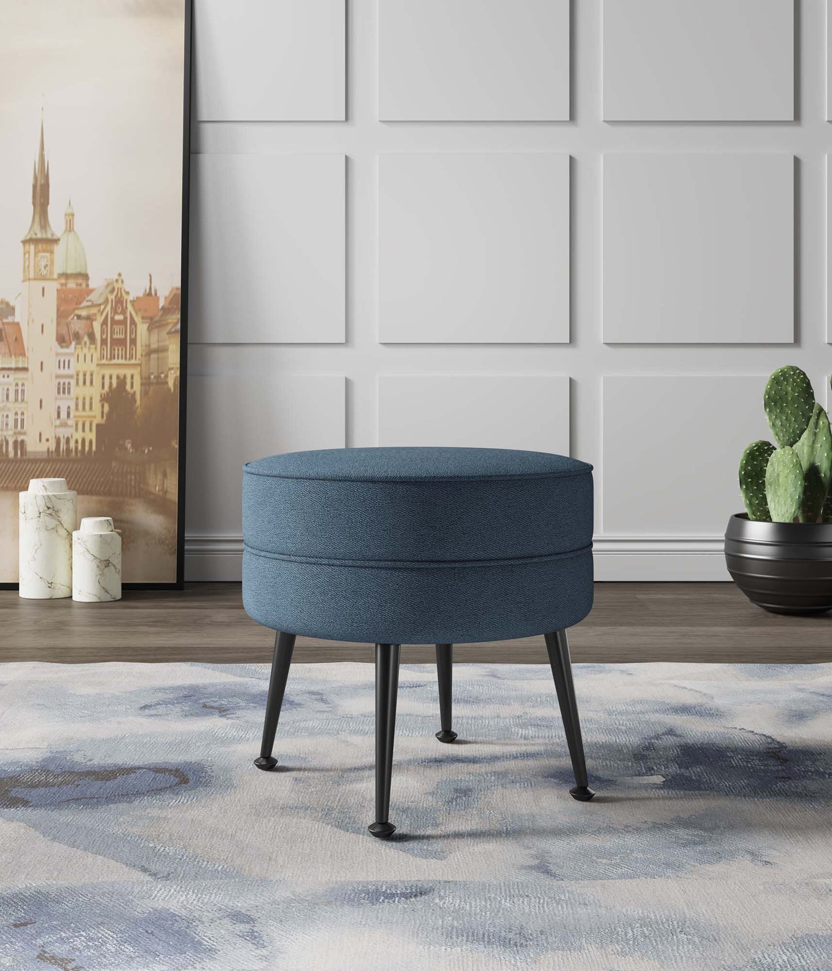 Accent Ottoman in Blue