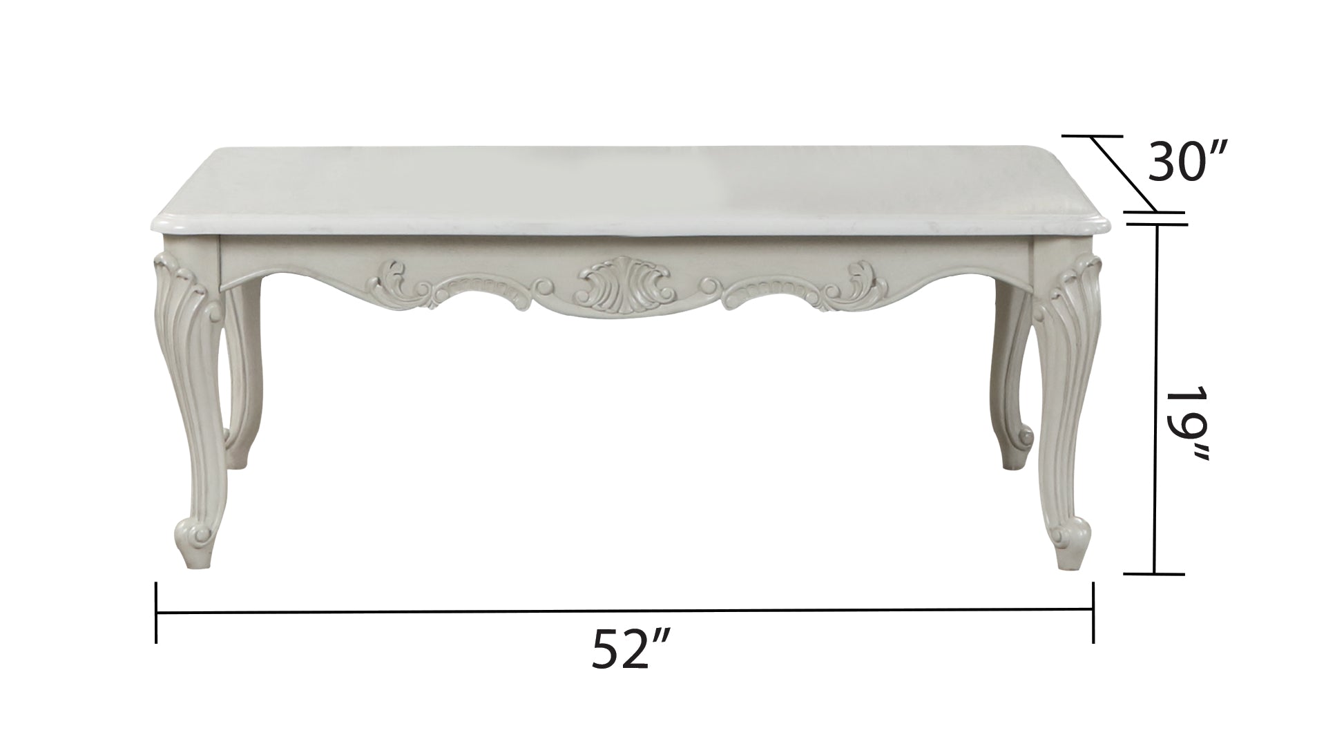 Tuscan Traditional Style Coffee Table made with wood in Silver