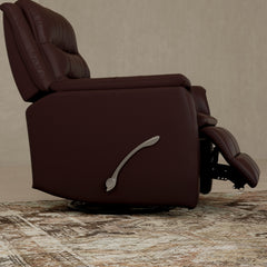 Global Home Swivel Recliner with Manual Footrest In Madras Brown
