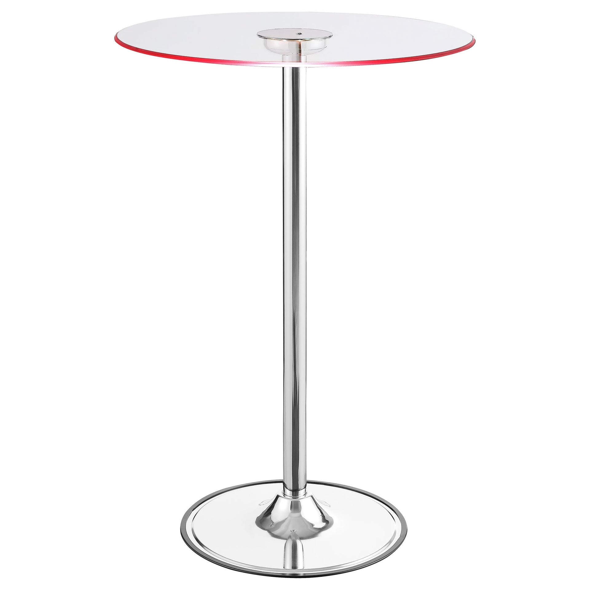 Indra Chrome Glass Top LED Bistro Bar Table