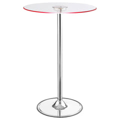 Indra Chrome Glass Top LED Bistro Bar Table