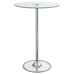 Indra Chrome Glass Top LED Bistro Bar Table