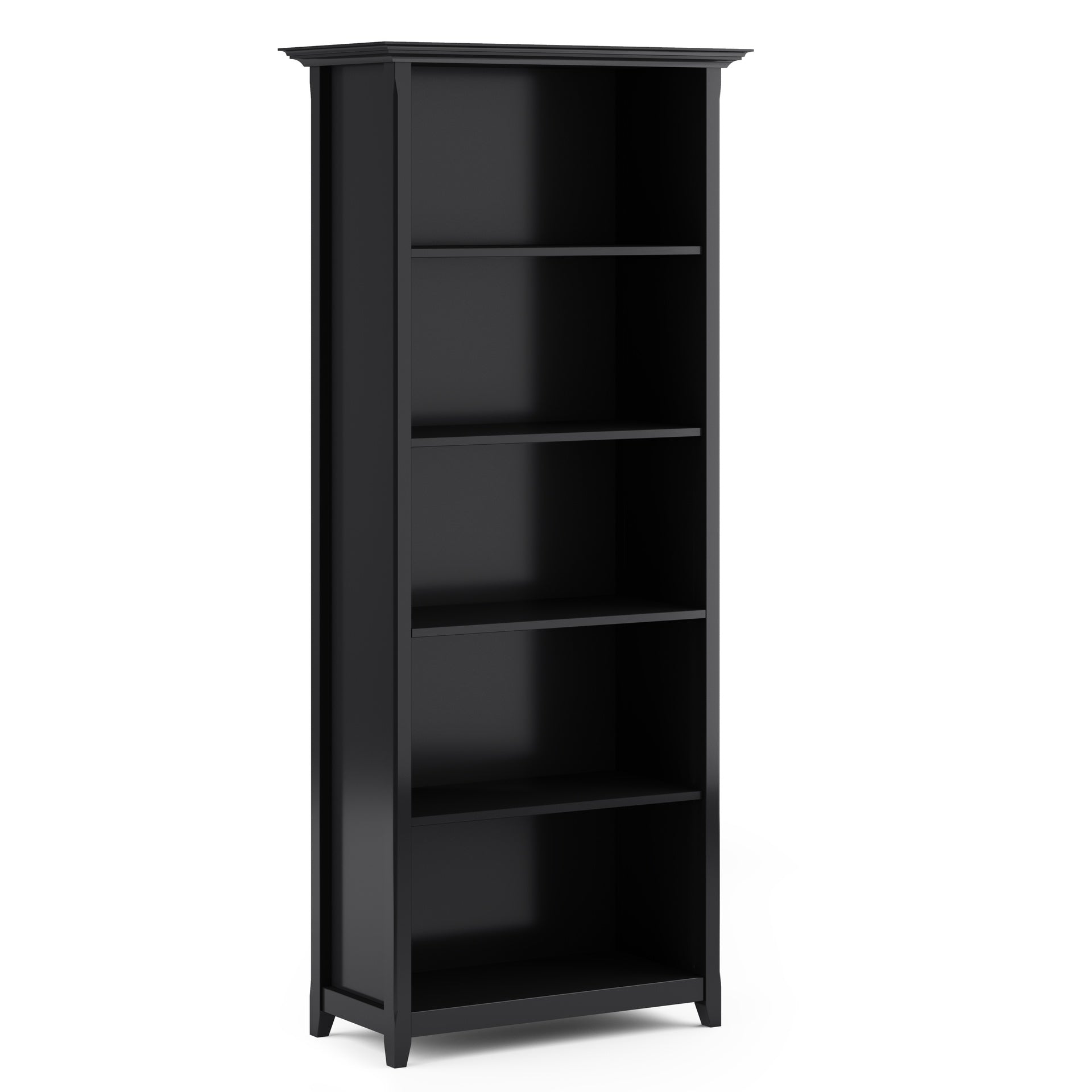 Amherst 30 inch Solid Wood 5 Shelf Bookcase in Black