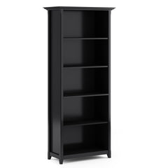 Amherst 30 inch Solid Wood 5 Shelf Bookcase in Black
