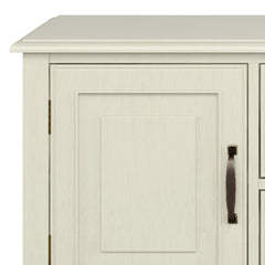 Connaught 72 inch Wide Solid Wood TV Stand in Antique White For TVs up to 80 inches