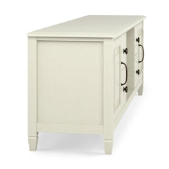 Connaught 72 inch Wide Solid Wood TV Stand in Antique White For TVs up to 80 inches