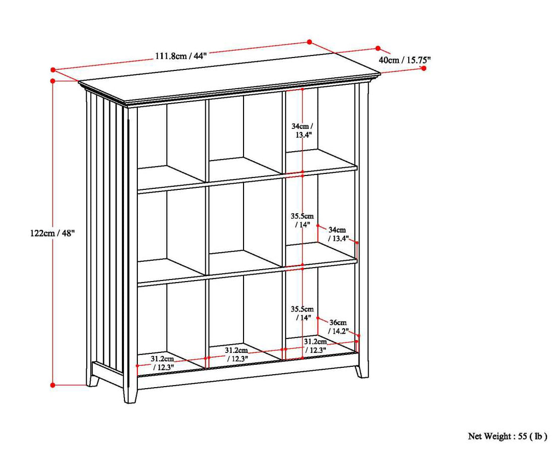 Acadian 9 Cube Bookcase and Storage Unit