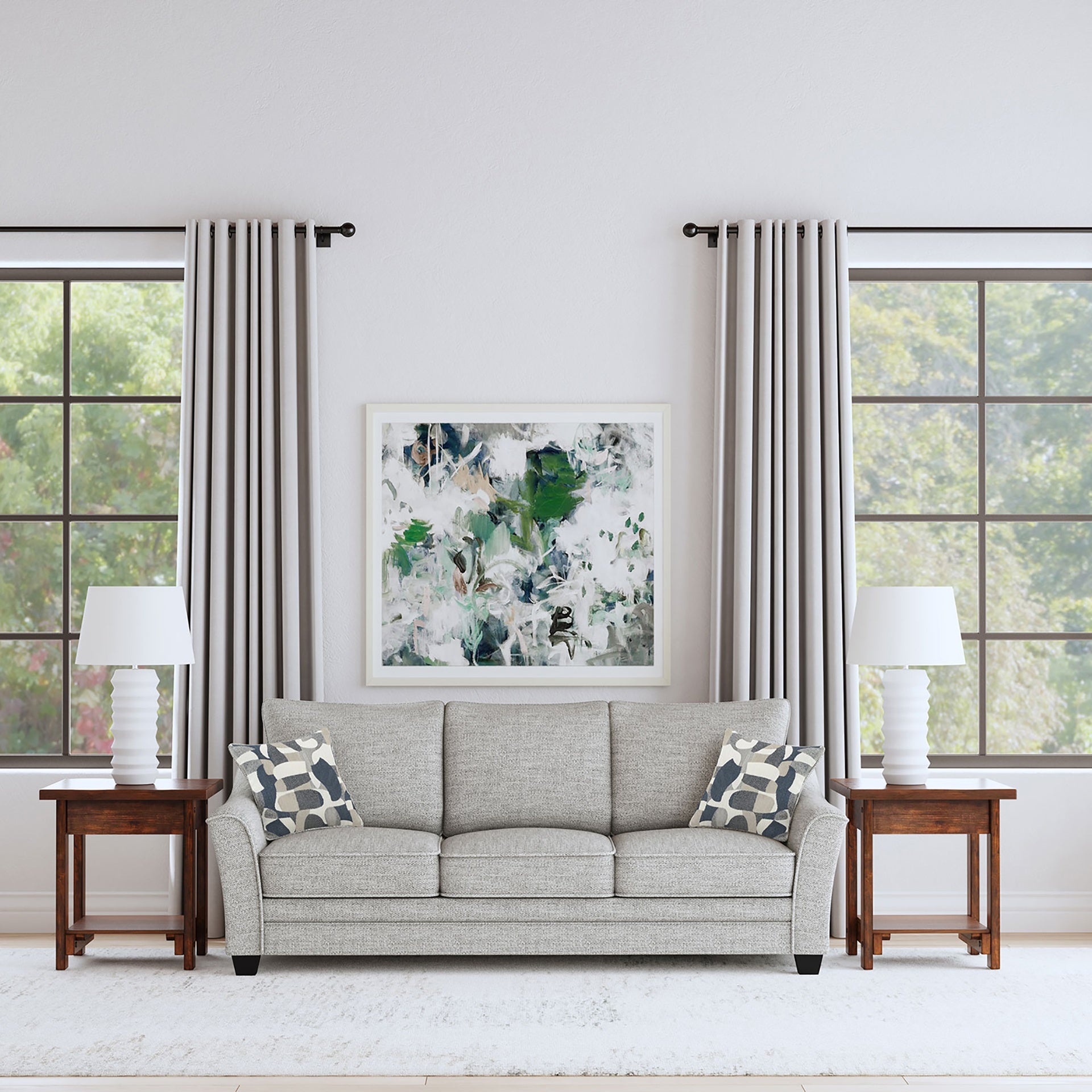 Mingle Light Grey Upholstered Sofa
