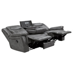 Hudson Casual Grey Motion Sofa with Pillow Top Arms